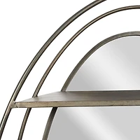 Silver Metal Modern Wall Mirror, 36" x 25" x 6"