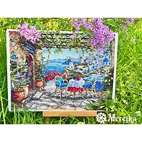 Merejka Santorini View from Terrace Counted Cross Stitch Kit