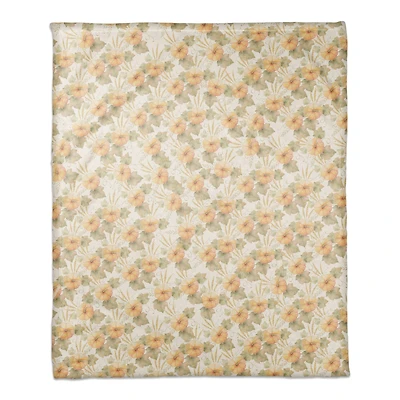 Watercolor Pumpkin Coral Fleece Throw