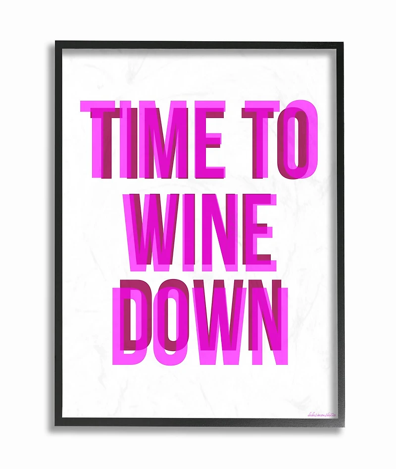 Stupell Industries Time To WINE Down Black Framed Wall Art