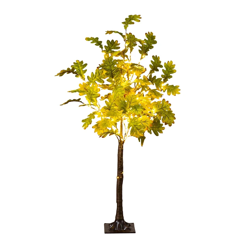 4ft. Pre-Lit Green Autumn Oak Artificial Fall Tree with 150 Warm White LED Lights