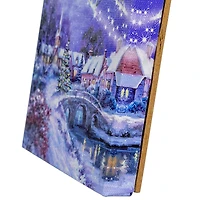 6" LED Fiber Optic Christmas Tree & Santa Sleigh Wall Art