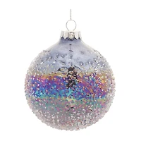 12ct. Textured Iridescent Glass Ball Ornaments