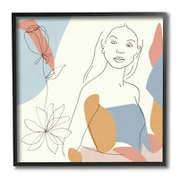 Stupell Industries Expressive Female Linework Black Framed Wall Art