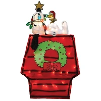 Peanuts® 2ft. 3D Pre-Lit Snoopy on Dog House with Star Yard Art