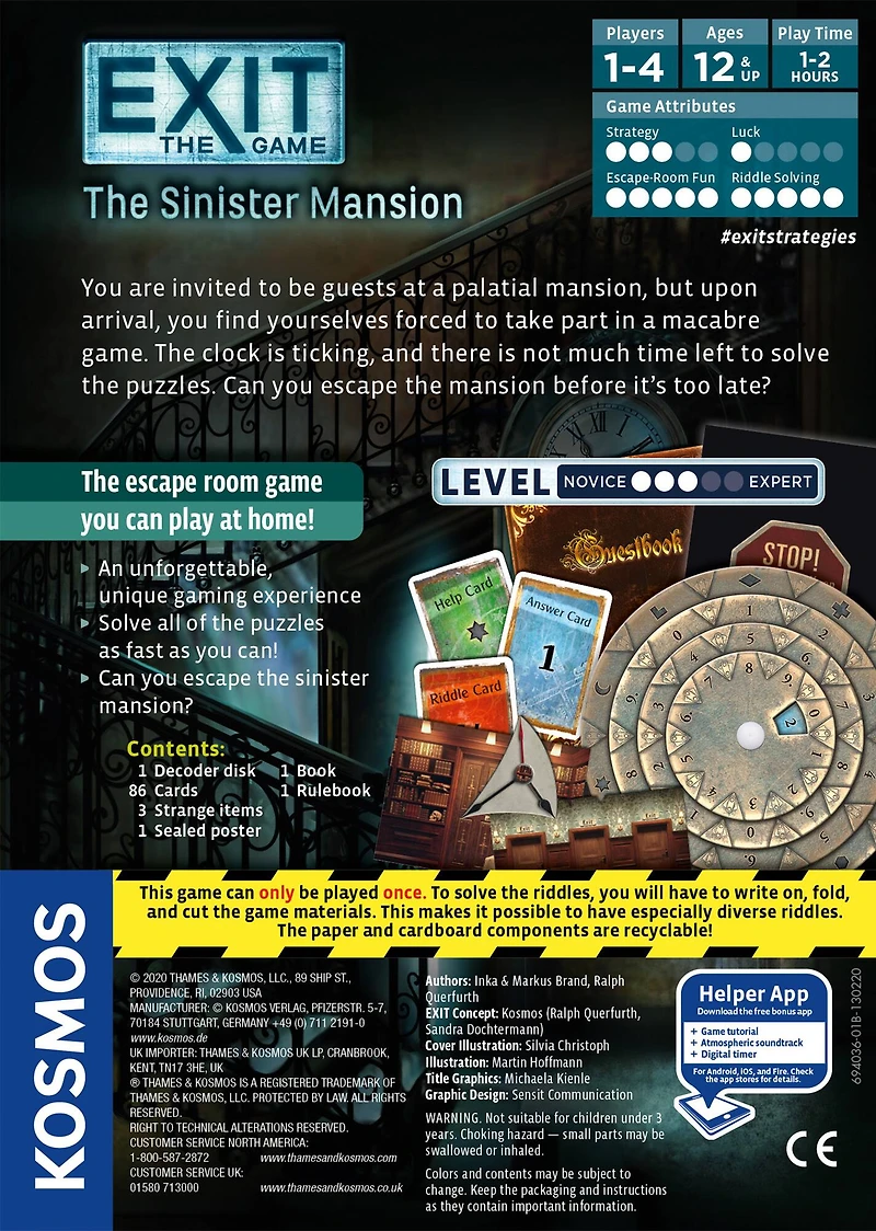 Thames & Kosmos EXIT: The Sinister Mansion Game