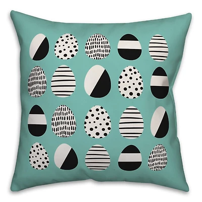 Retro Easter Egg Pattern Throw Pillow