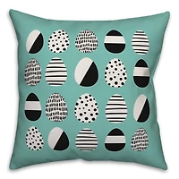 Retro Easter Egg Pattern Throw Pillow