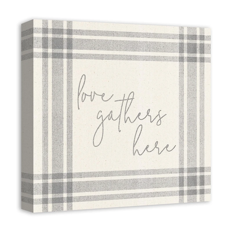 Love Gathers Here 16" x 16" Canvas Wall Art