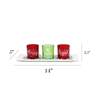 Elegant Designs™ Merry & Bright Christmas Candle Holder Set