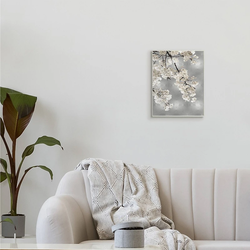 Stupell Industries Spring Blossoms White Flowers Tree Branch Wall Plaque