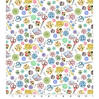 Springs Creative Buttons Toss Cotton Fabric