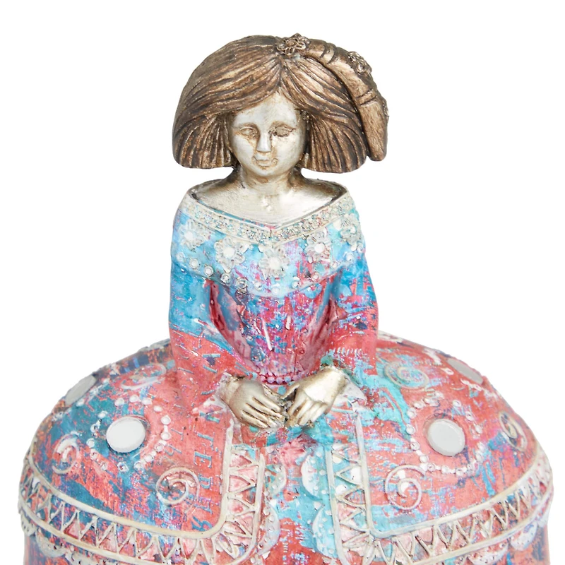 Set of 2 Multi Polystone Tuscan Sculptures, 6" x 7" x 5"