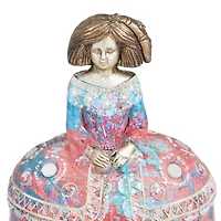 Set of 2 Multi Polystone Tuscan Sculptures, 6" x 7" x 5"