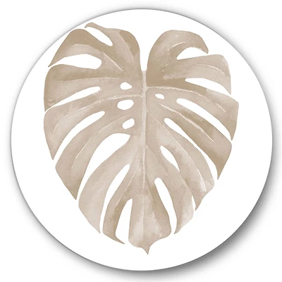 Designart - Ivory Pastel Monstera Heart Shaped Tropical Leaf