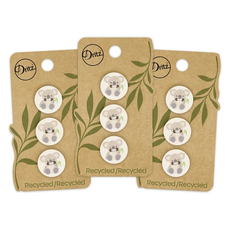 Dritz® 18mm Natural Recycled Cotton Koala Button, 9ct.