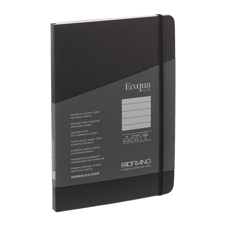 Fabrian® EcoQua Plus A5 Lined Stitch-Bound Notebook