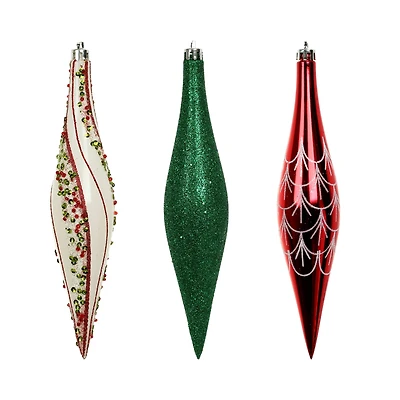6 Pack 7.7" Peppermint Lane Shatterproof Teardrop Ornaments by Ashland®