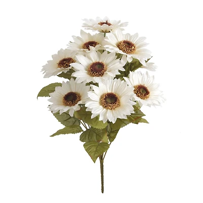 18.5" Basic Small Cream Sunflower Bush by Ashland