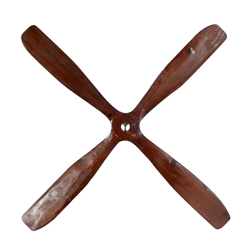 44" Brown Wood Industrial Propeller Wall Decor