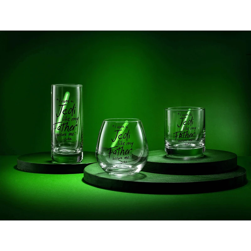 JoyJolt® Star Wars™ 10oz. New Hope Luke Skywalker Green Lightsaber Short Drinking Glass, 2ct.