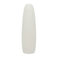 White Ceramic Contemporary Vase, 18" x 5" x 5"