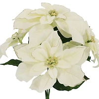 17" White & Silver Poinsettia Deluxe Bush by Ashland®