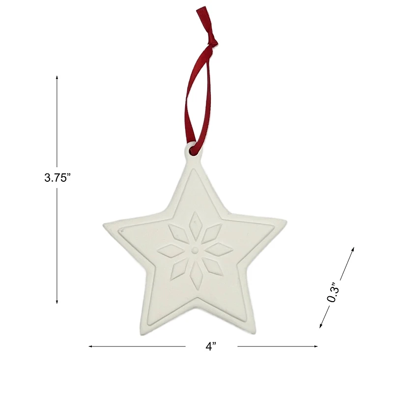 4" DIY Ceramic Snowflake Star Ornament by Make Market®