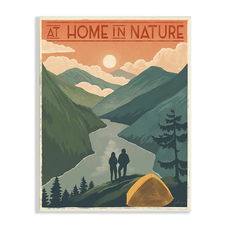 Stupell Industries At Home In Nature Phrase Camping Tent Mountains Wall Plaque