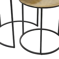 20" Black Aluminum Industrial Accent Table Set