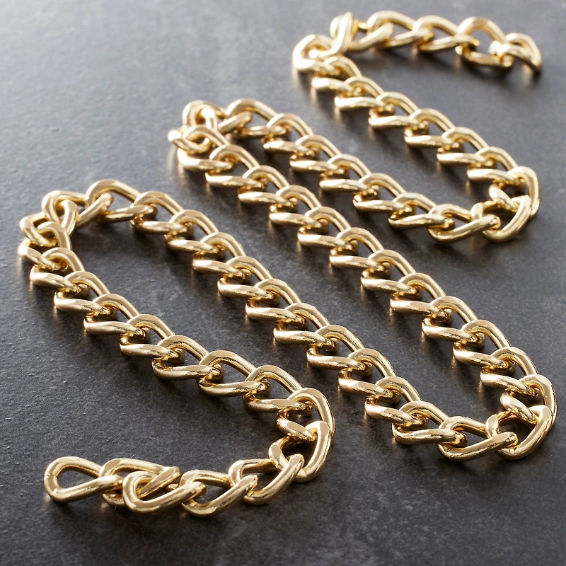 Large Gold Flat Curb Chain By Bead Landing™