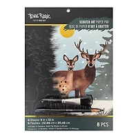Brea Reese™ 9" x 12" Winter Deer Scratch Art Paper Pad