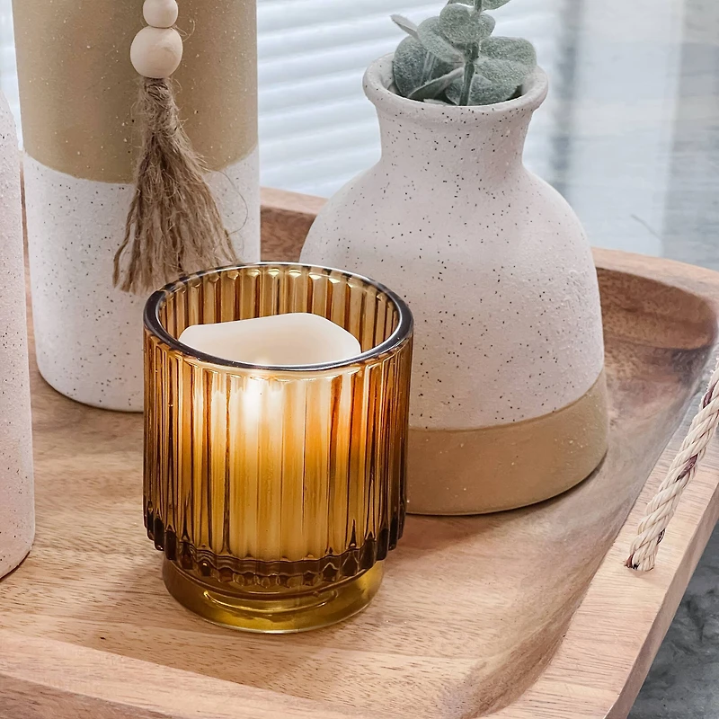 Kate Aspen® Ribbed Glass Votive Candle Holder Set