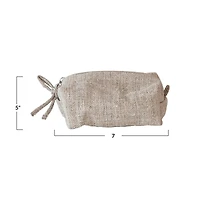 Hello Honey® 7" x 5" Natural Woven Hemp Fiber Zip Pouch with Handle & Cotton Lining