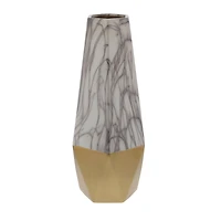 18" Gold Stoneware Contemporary Vase