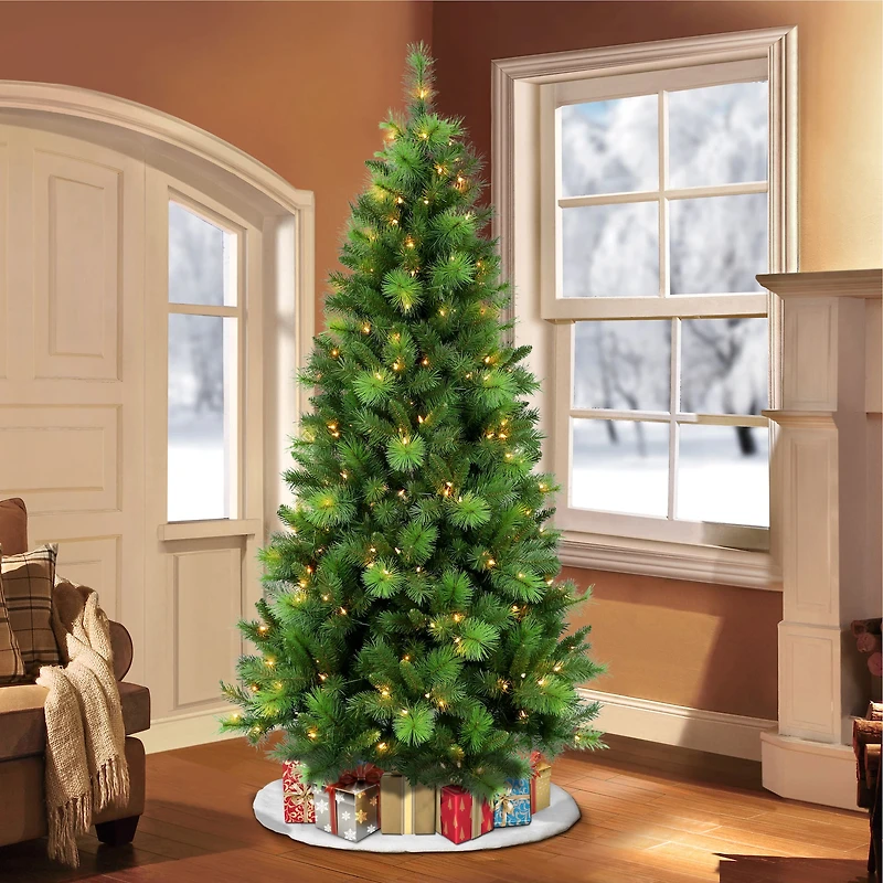6.5ft. Pre-Lit Adirondack Pine Artificial Christmas Tree, Clear Lights