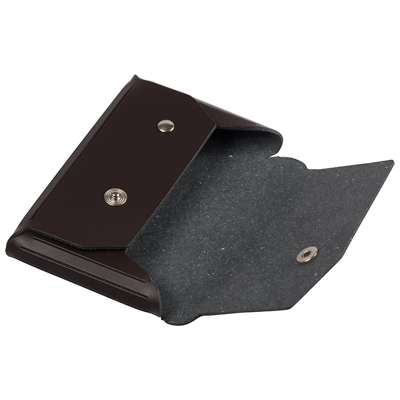 JAM Paper Italian Leather Business Card Holder Case with Angular Flap