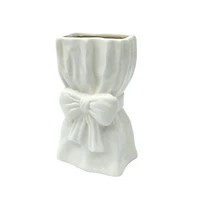 7" White Bag with Bow Ceramic Vase by Ashland®