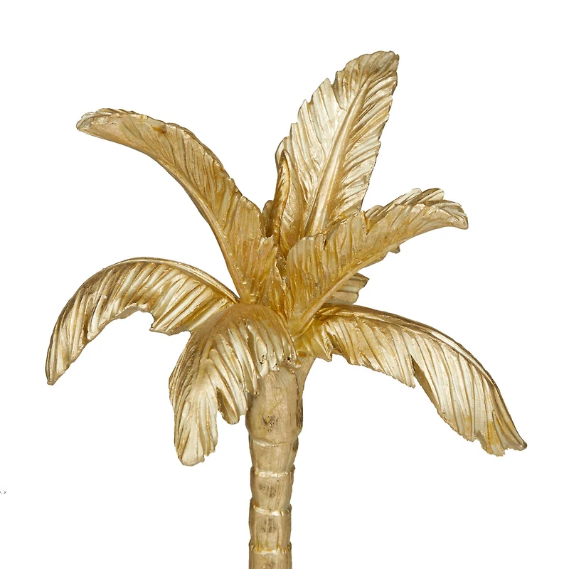 The Novogratz Gold Polystone Coastal Nature Sculpture, 9" x 7" x 20"