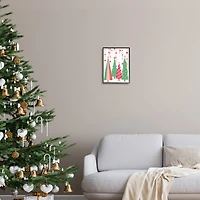 Stupell Industries Pink & Green Christmas Trees Framed Giclee Art