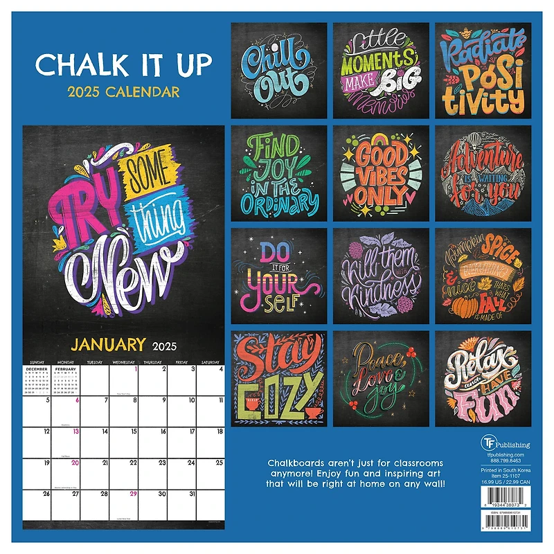 TF Publishing 2025 Chalk It Up Wall Calendar