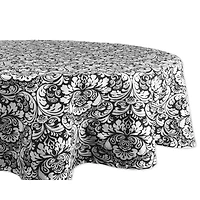 DII® 70" Round Black Damask Tablecloth