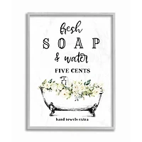 Stupell Industries Fresh Soap & Water Bath Tub Framed Wall Art