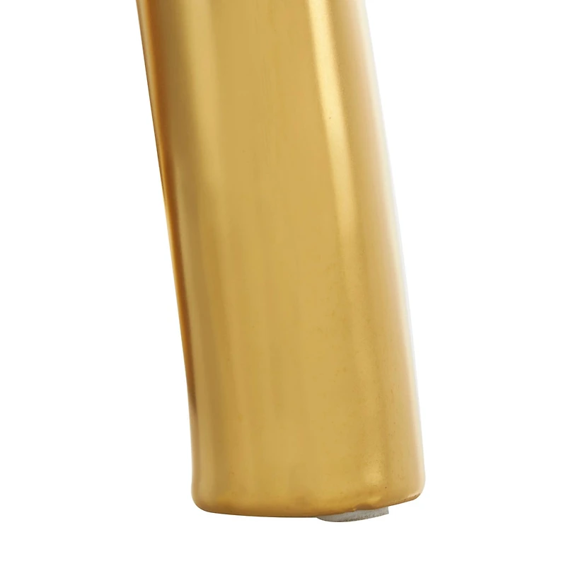 12" Gold Ceramic Abstract Rounded Loop Sculpture