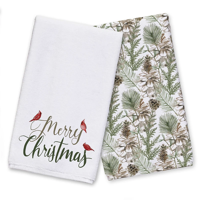 Merry Christmas Cardinals Tea Towel Set
