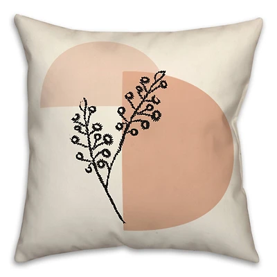 Geometric Floral 18" x 18" Throw Pillow