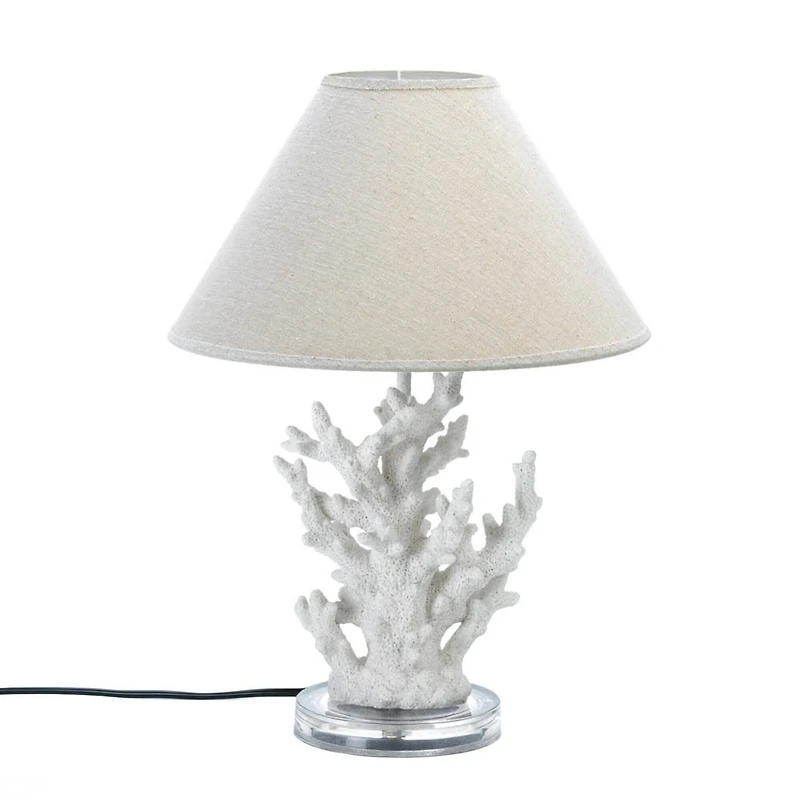 18.5" White Coral Table Lamp