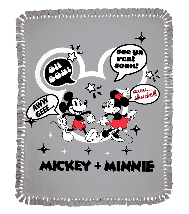 Disney® 72" Mickey & Minnie Quotes No Sew Fleece Throw Kit
