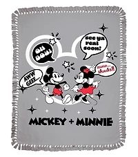 Disney® 72" Mickey & Minnie Quotes No Sew Fleece Throw Kit