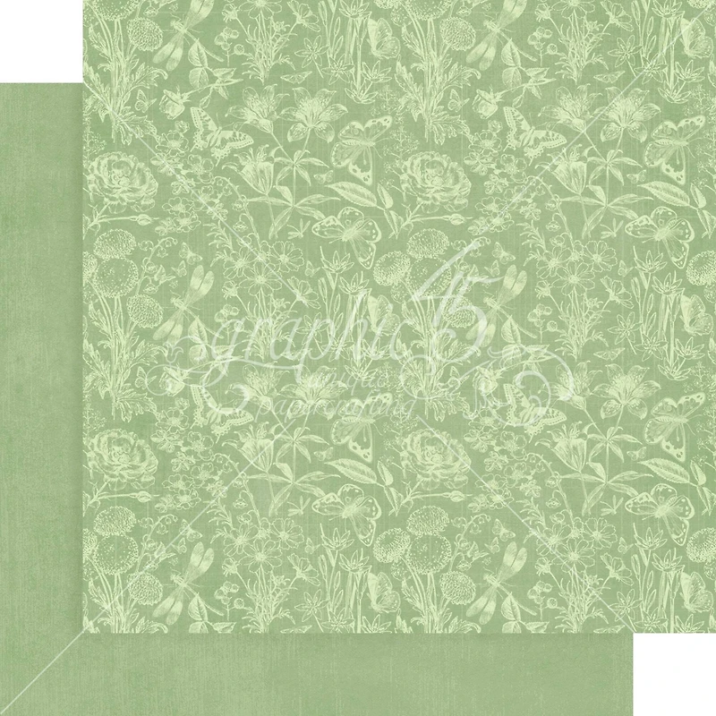 Graphic 45 Flower Market Patterns & Solids Double-Sided Paper Pad, 12" x 12"